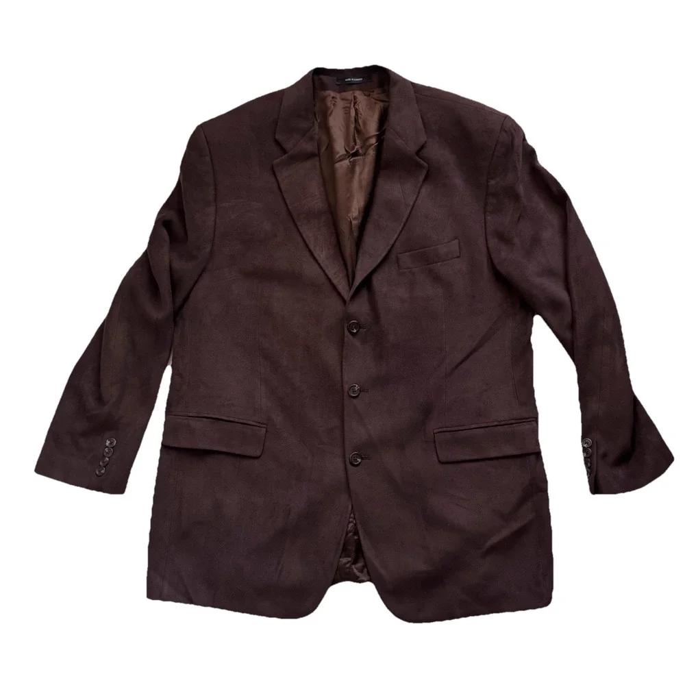 Vintage '98 Ralph‎ Ralph Lauren Brown Coat Blazer Made In Canada 70% Viscose 48L